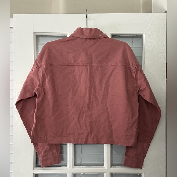 NWT TAXI Women’s M Button Front Collared Pink Cropped Jacket - Picture 2 of 8
